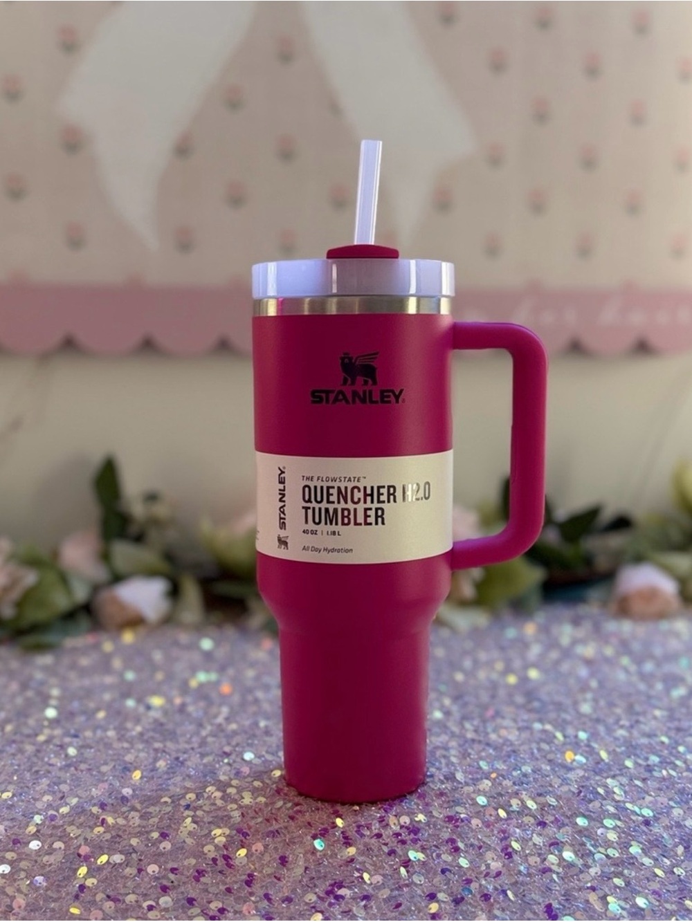 NWT Stanley Quencher H2.0 FlowState 40oz Fuchsia Pink Tumbler